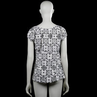 Blouse - White & Black - Size M