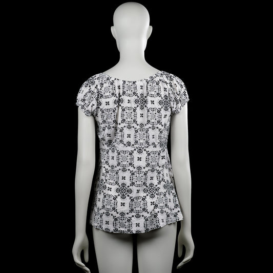 Blouse - White & Black - Size M