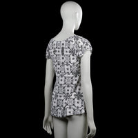 Blouse - White & Black - Size M