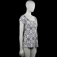 Blouse - White & Black - Size M