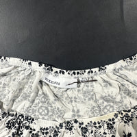 Blouse - White & Black - Size M