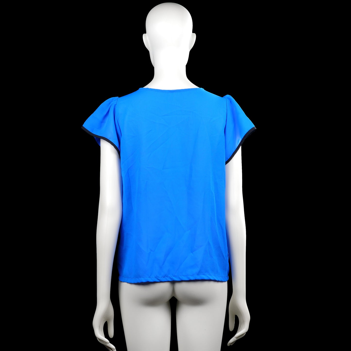 Blouse - Royal Blue & Black - Size L