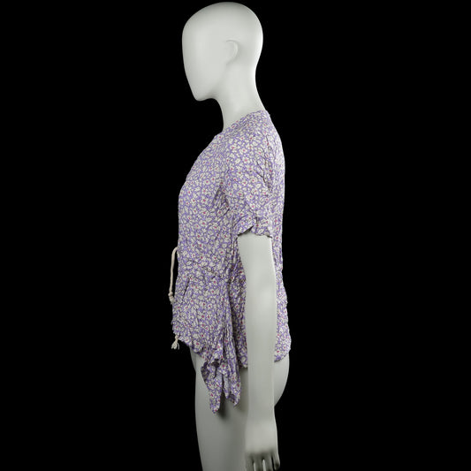 Blouse - Lavender & White - Size S