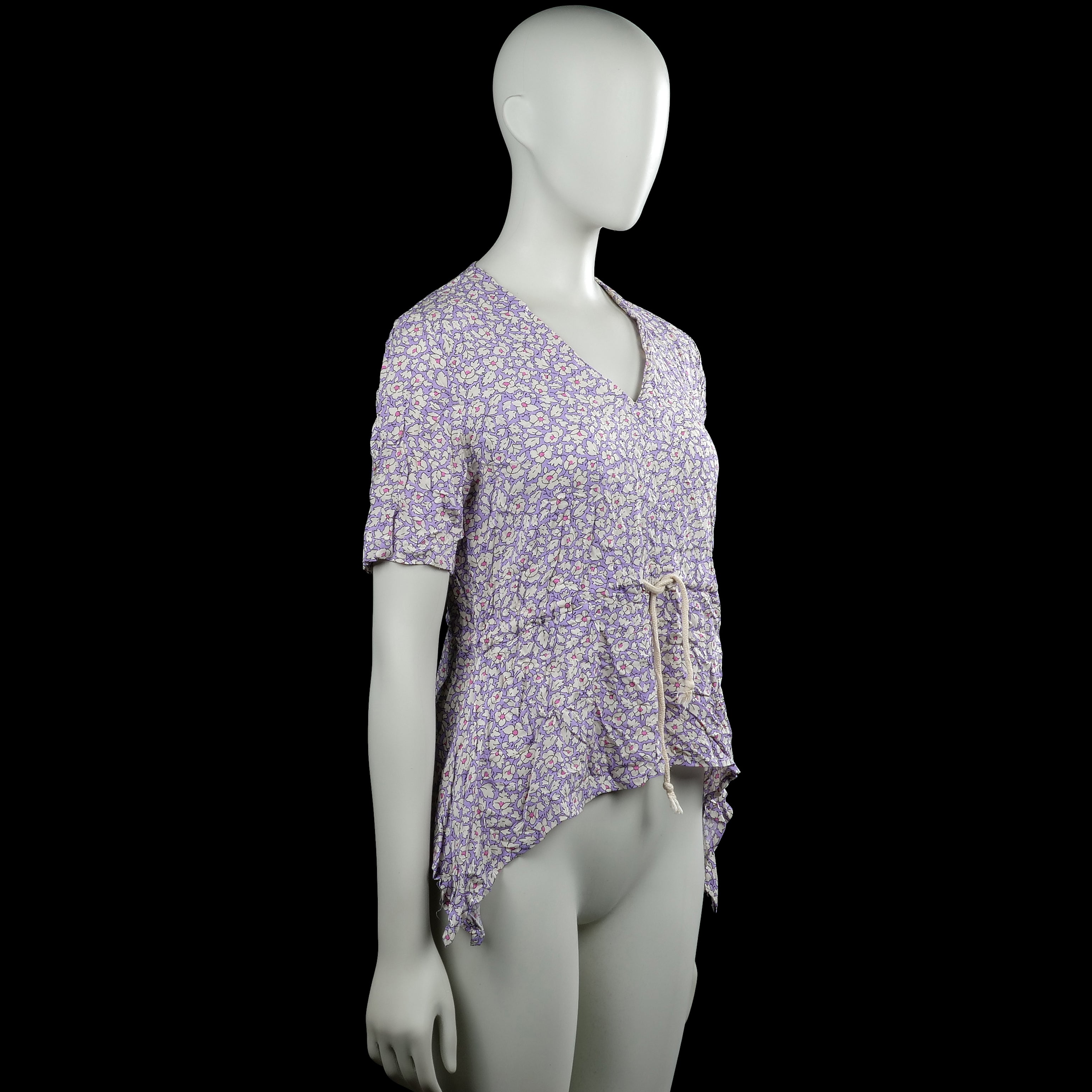 Blouse - Lavender & White - Size S