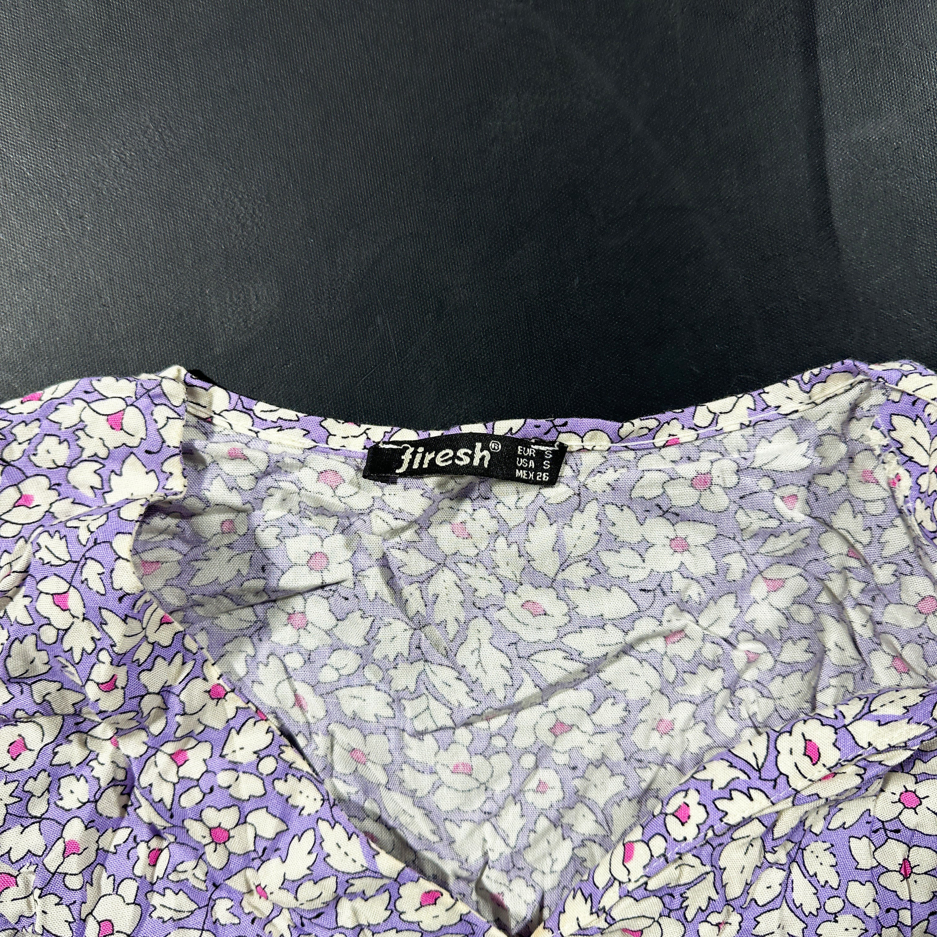 Blouse - Lavender & White - Size S