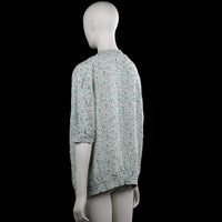 Blouse - White & Forest Green - Size XXL