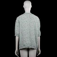 Blouse - White & Forest Green - Size XXL