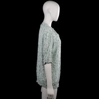 Blouse - White & Forest Green - Size XXL