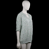 Blouse - White & Forest Green - Size XXL