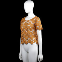 Blouse - Camel & White - Size 38, 40