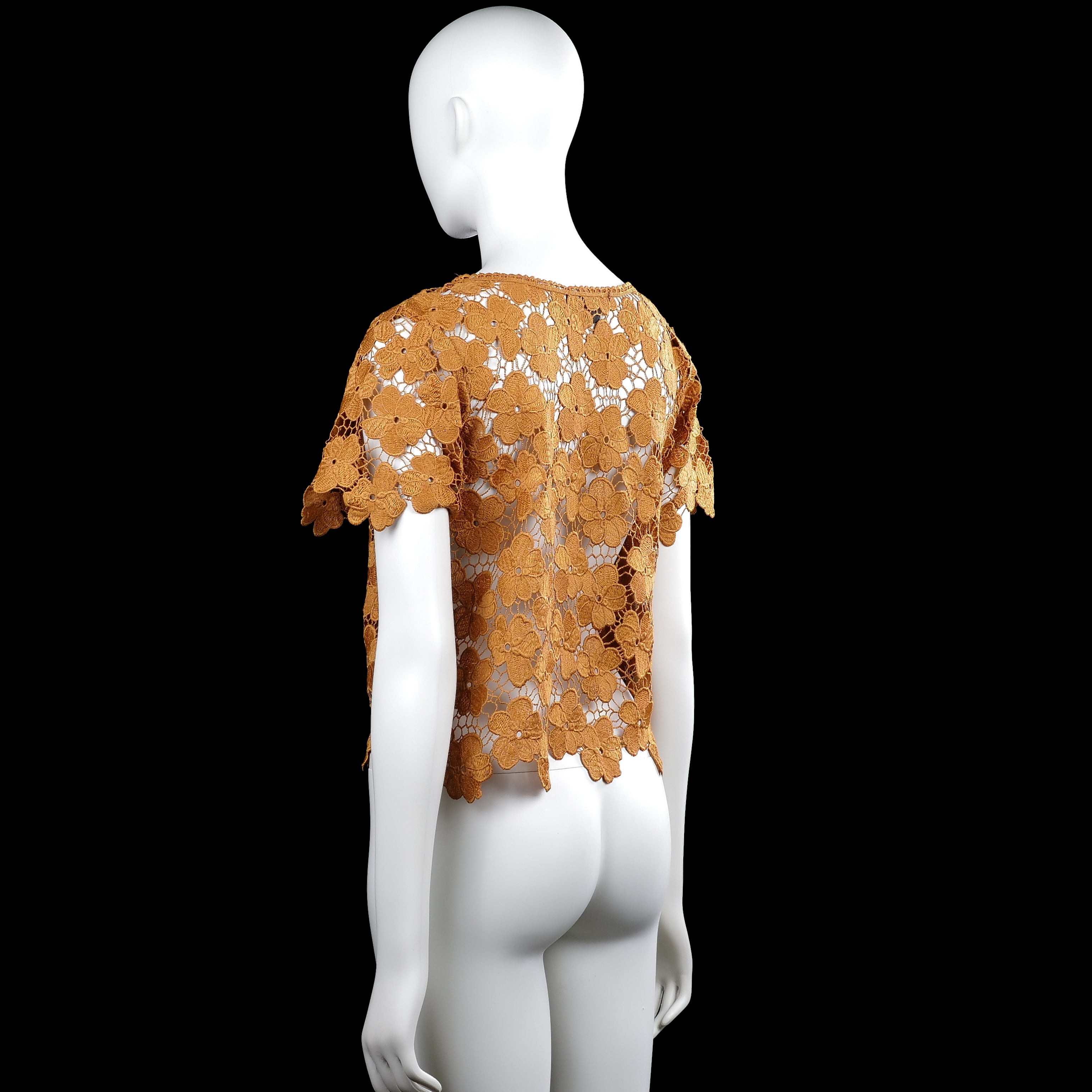 Blouse - Camel & White - Size 38, 40