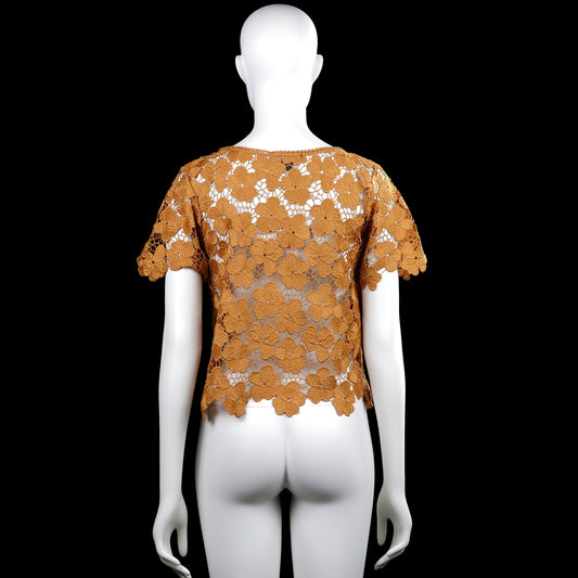 Blouse - Camel & White - Size 38, 40