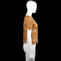 Blouse - Camel & White - Size 38, 40