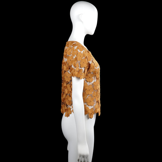 Blouse - Camel & White - Size 38, 40