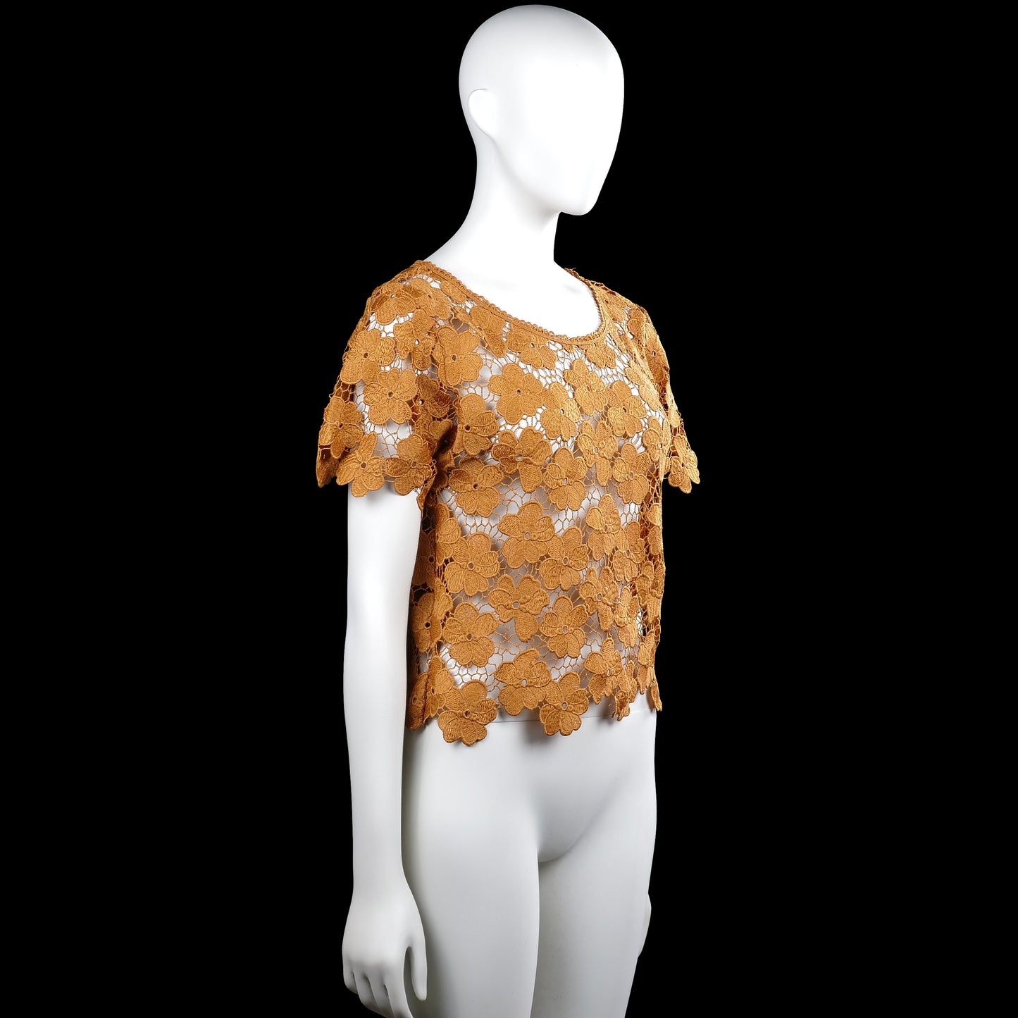 Blouse - Camel & White - Size 38, 40