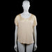 Vero Moda - T-shirt - Beige & Ivory - Size L - Beige and ivory color-block top with a scoop neck and short sleeves with plain cuffs. Features a curved hem and no visible closures.