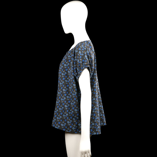 Blouse - Black & Royal Blue - Size 38