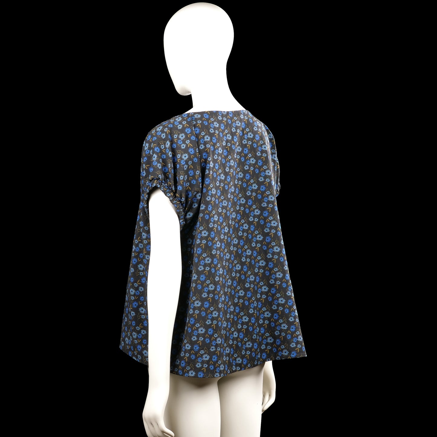 Blouse - Black & Royal Blue - Size 38