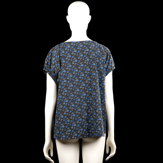 Blouse - Black & Royal Blue - Size 38