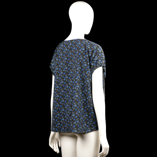 Blouse - Black & Royal Blue - Size 38