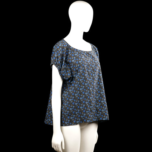 Blouse - Black & Royal Blue - Size 38