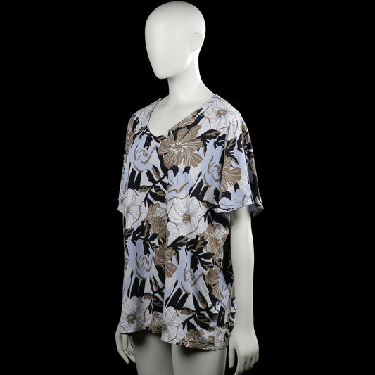T-shirt - White & Brown - Size XXXL