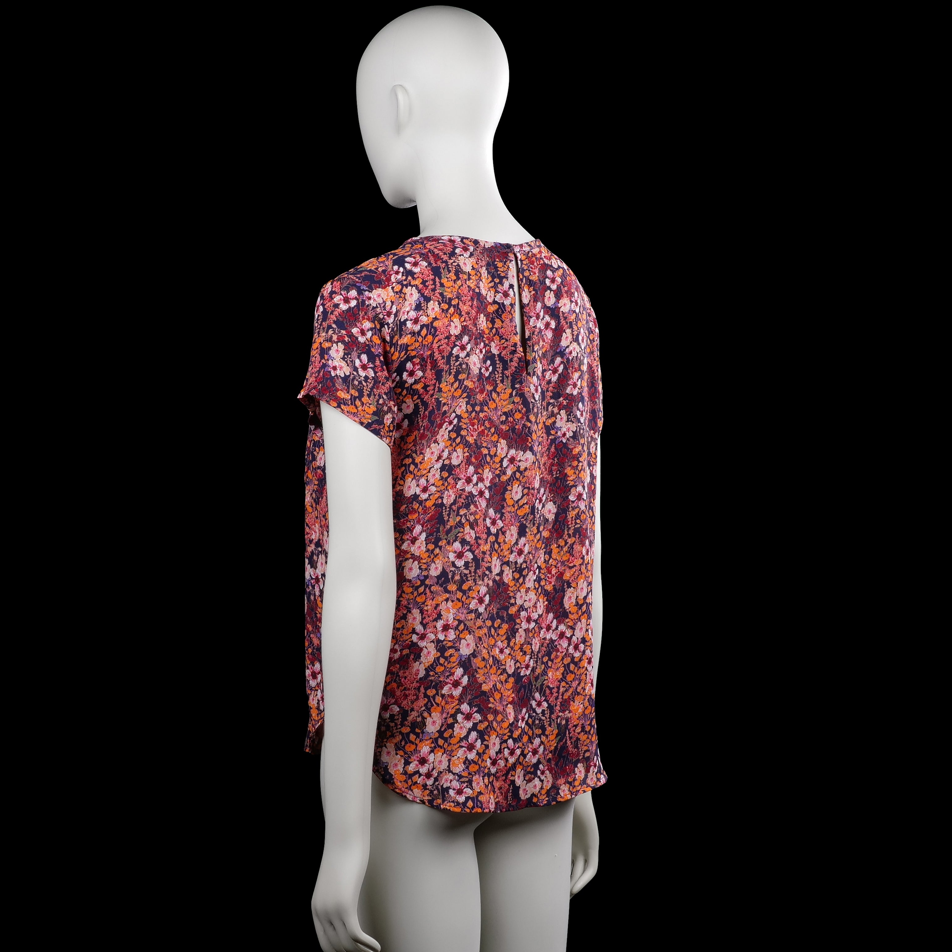 Blouse - Navy & Orange - Size 38