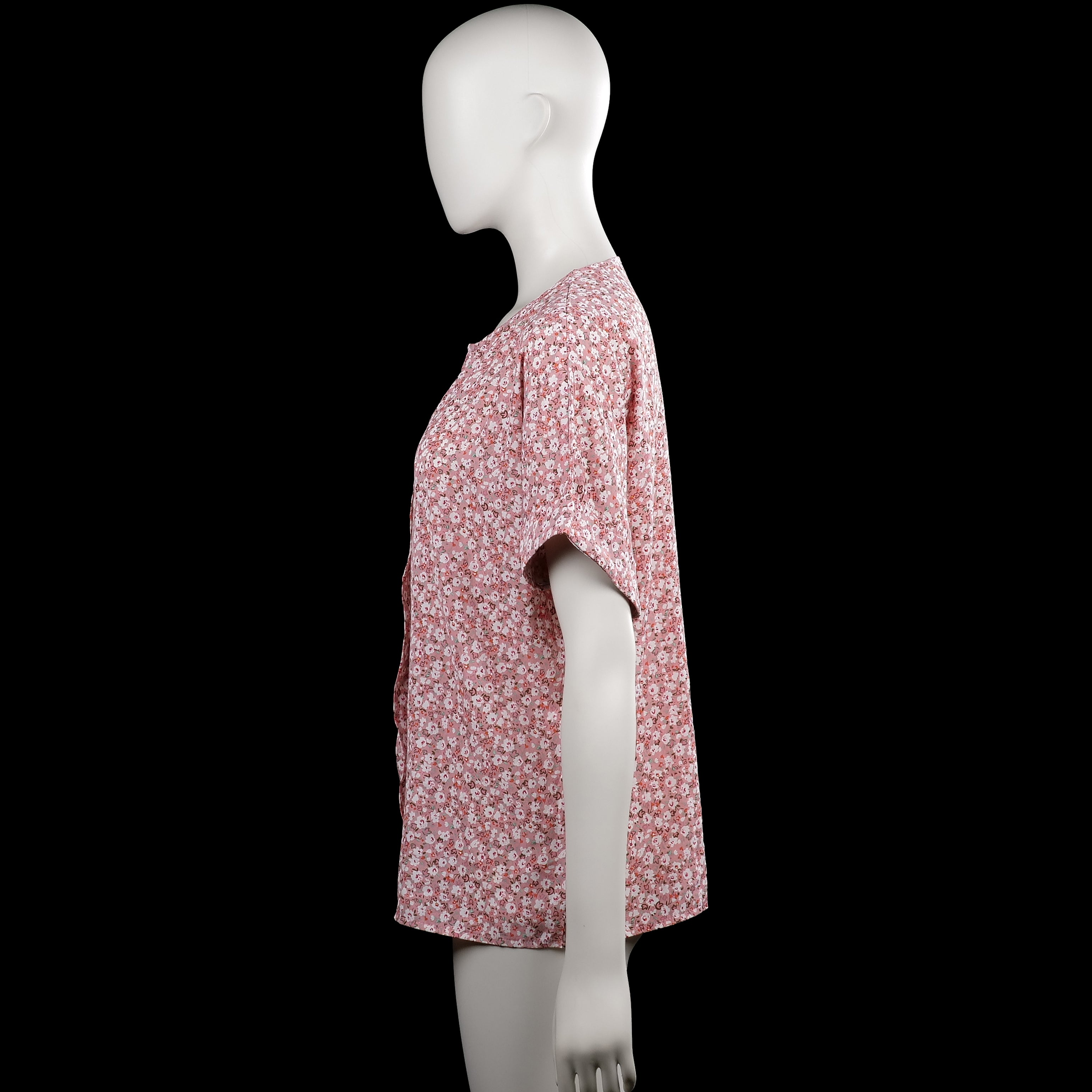Blouse - Pink & White - Size L