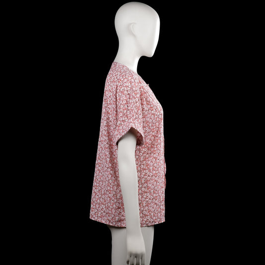 Blouse - Pink & White - Size L