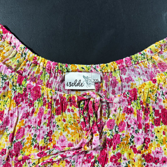 Blouse - Pink & Yellow - Size XXL