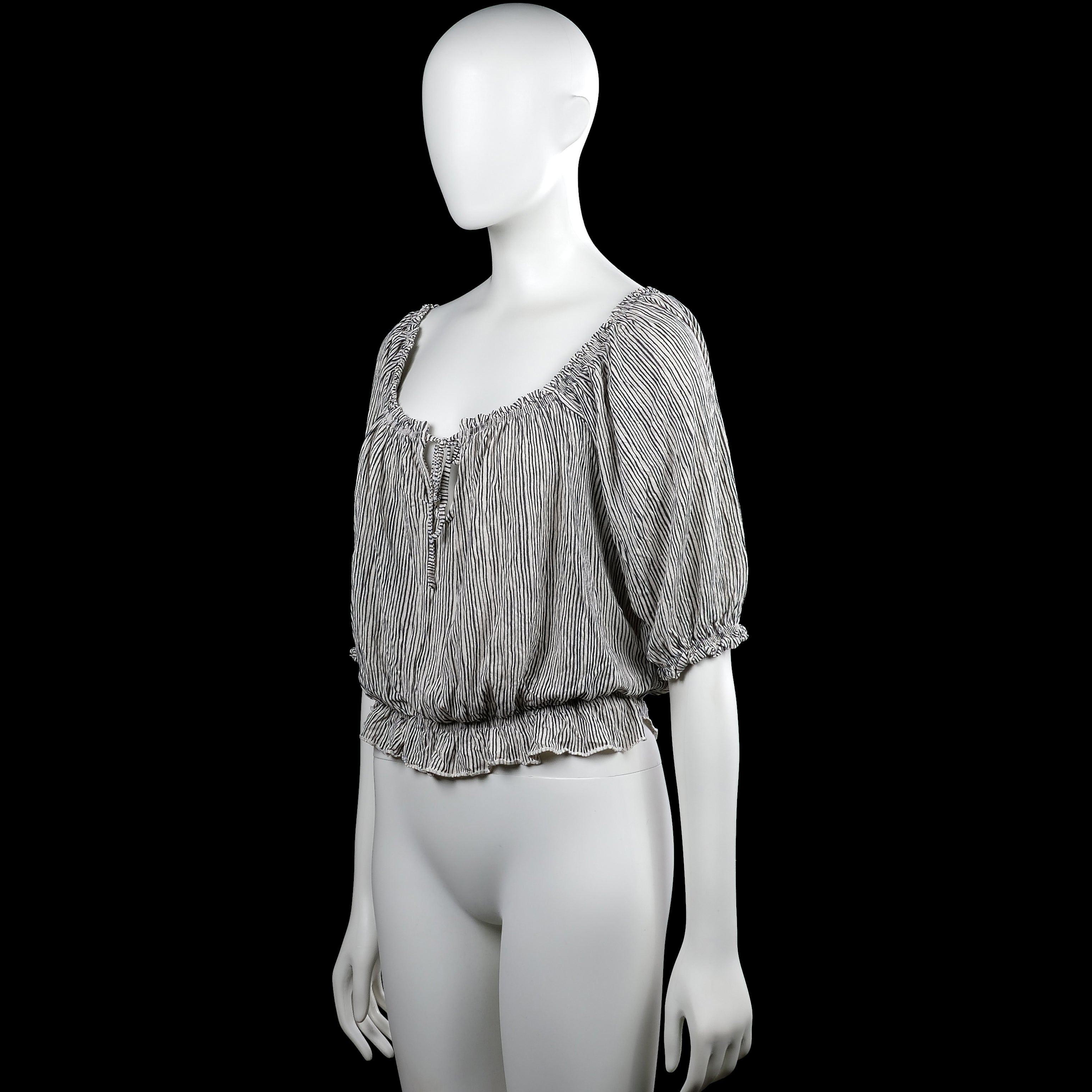 Blouse - White & Black - Size M