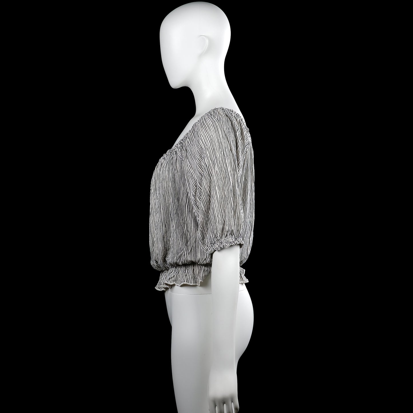 Blouse - White & Black - Size M