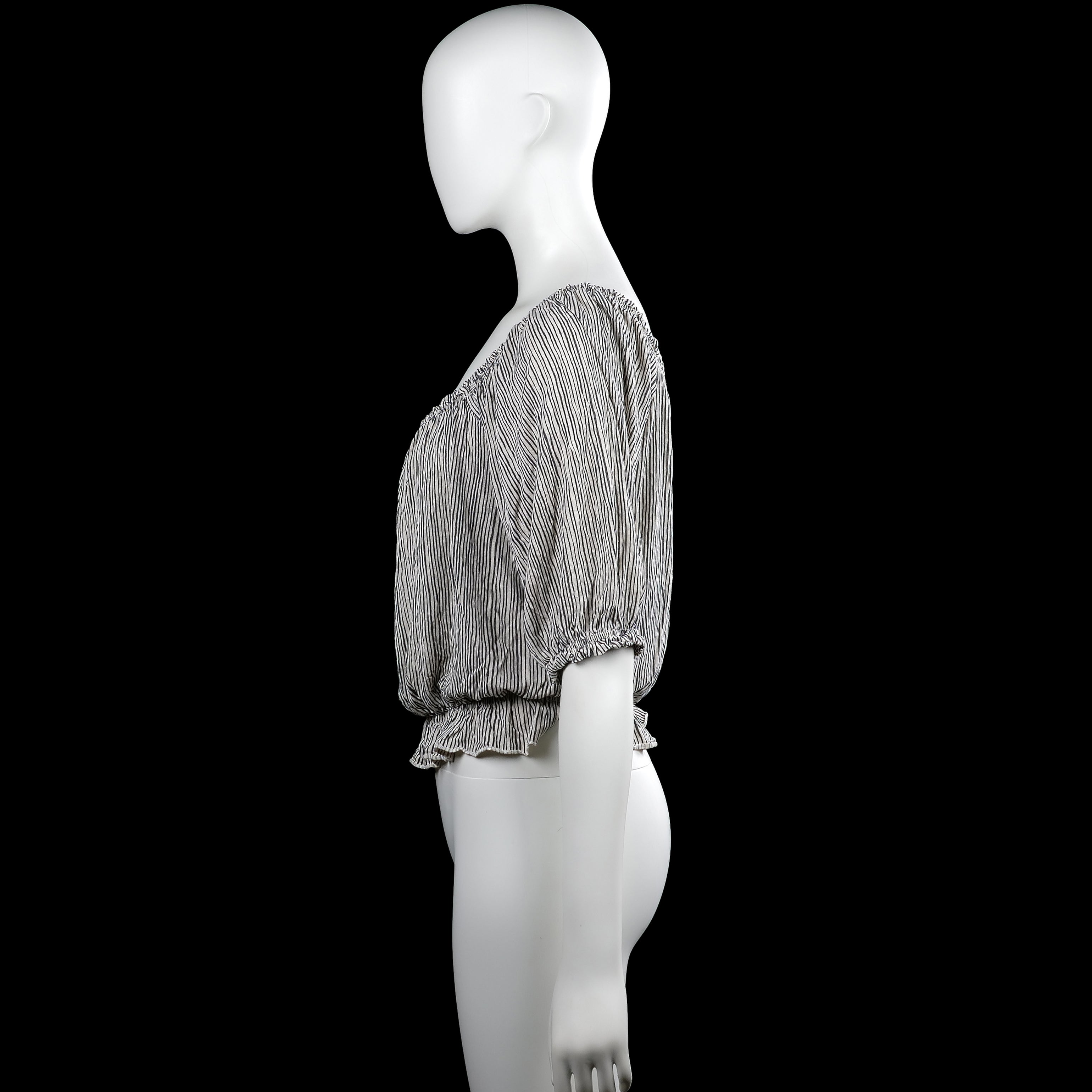 Blouse - White & Black - Size M