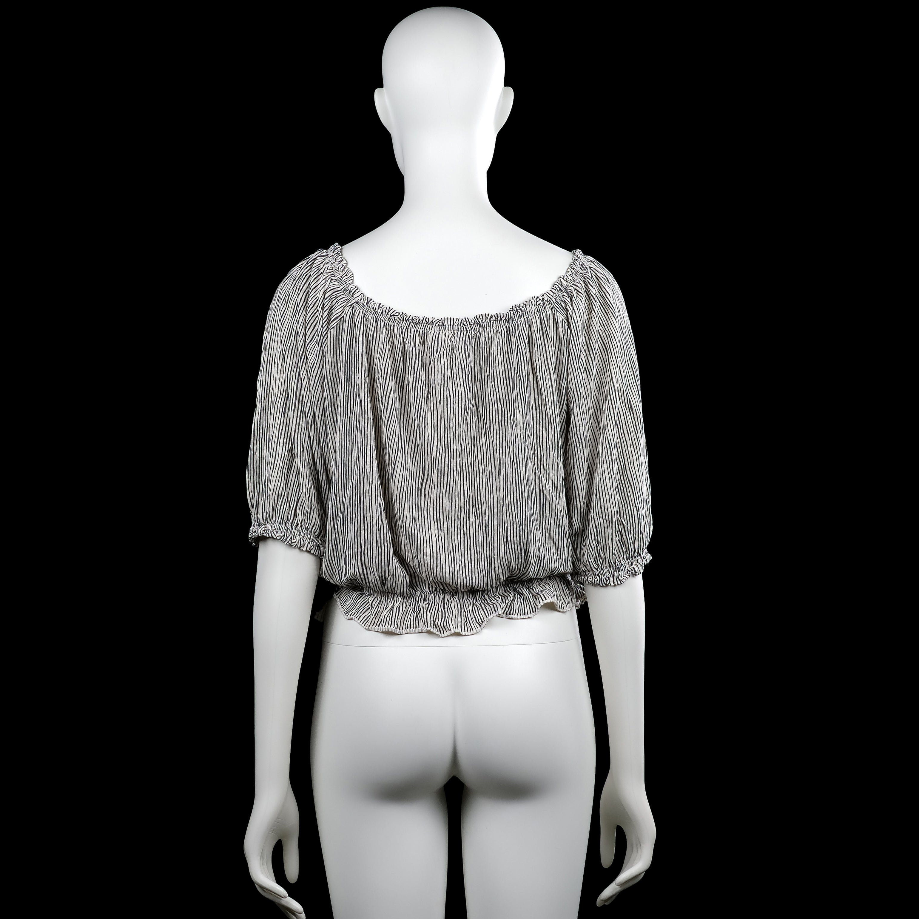 Blouse - White & Black - Size M