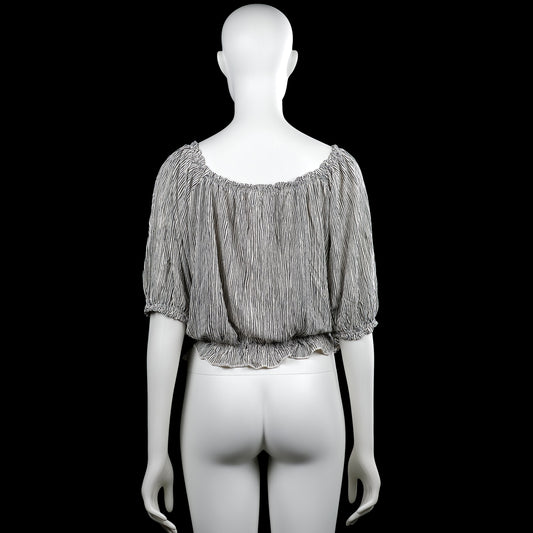 Blouse - White & Black - Size M