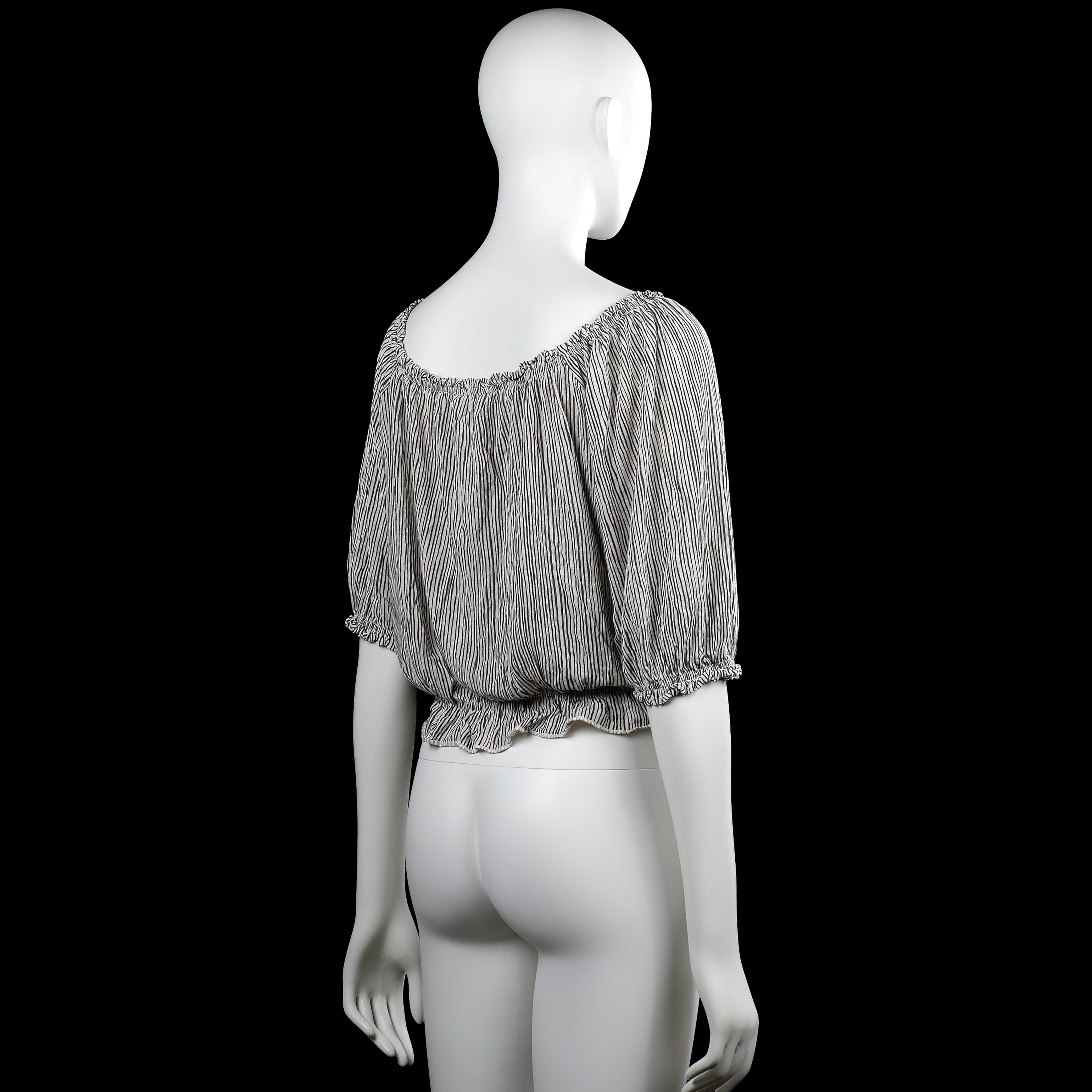 Blouse - White & Black - Size M