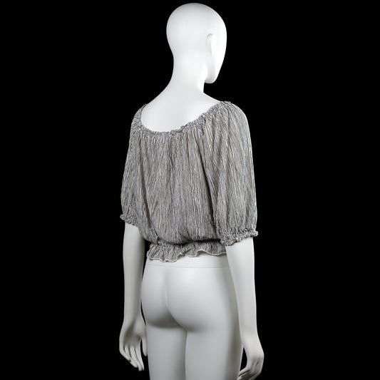 Blouse - White & Black - Size M