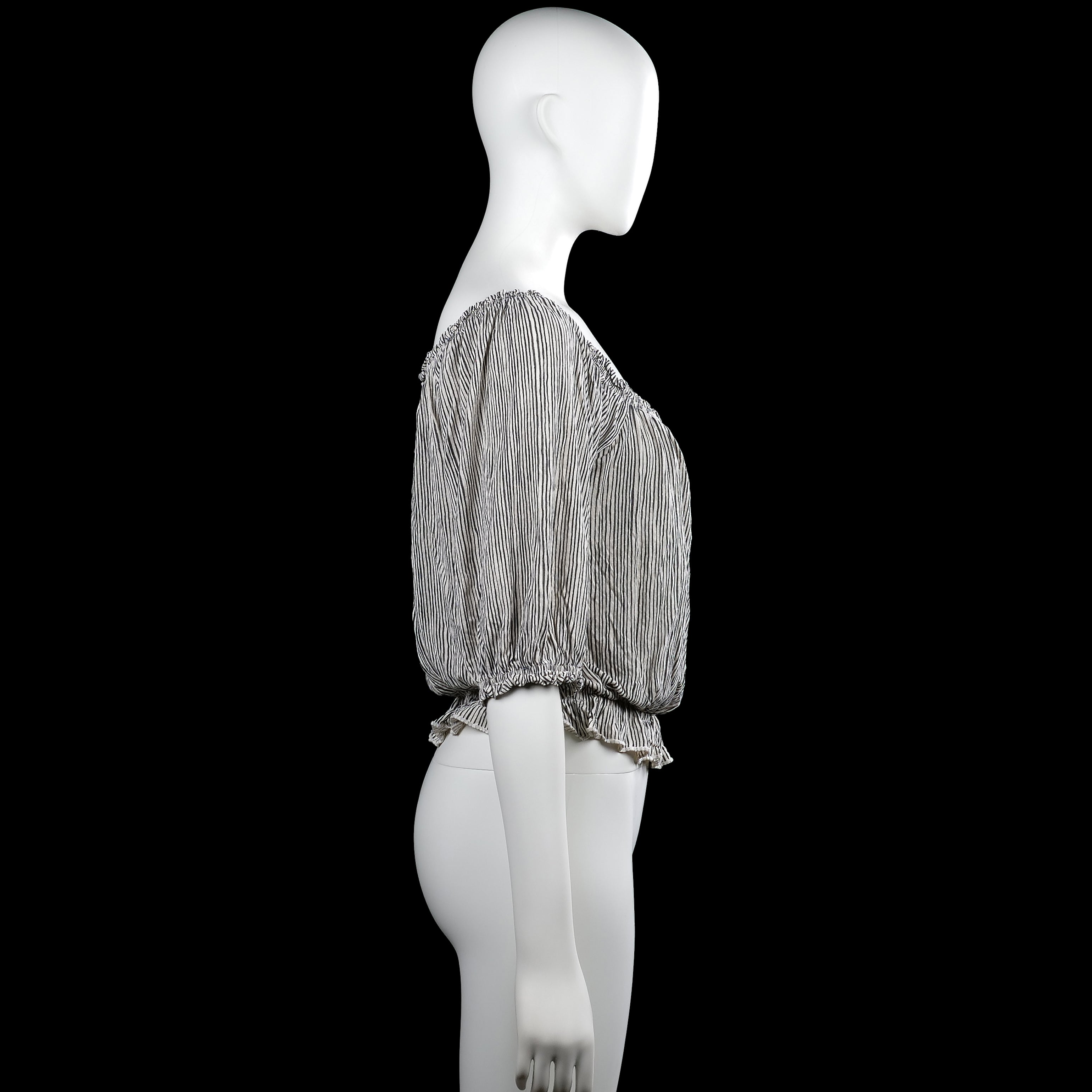 Blouse - White & Black - Size M