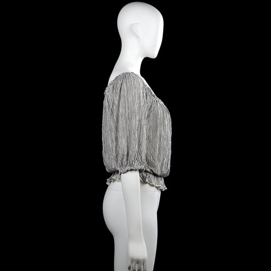 Blouse - White & Black - Size M