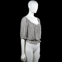Blouse - White & Black - Size M