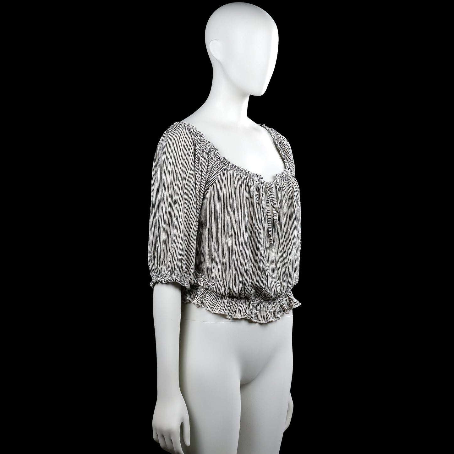 Blouse - White & Black - Size M