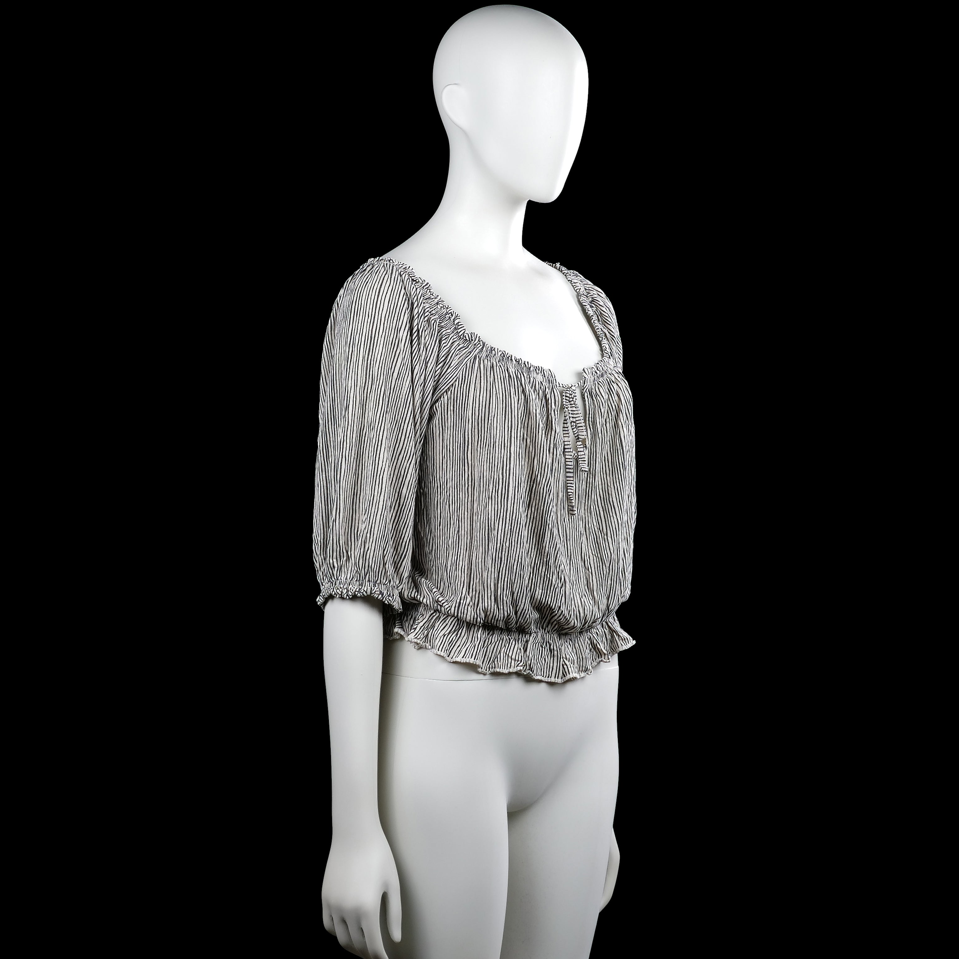 Blouse - White & Black - Size M