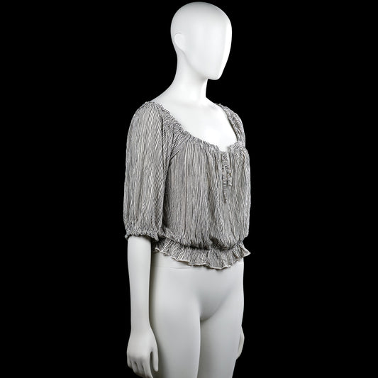 Blouse - White & Black - Size M