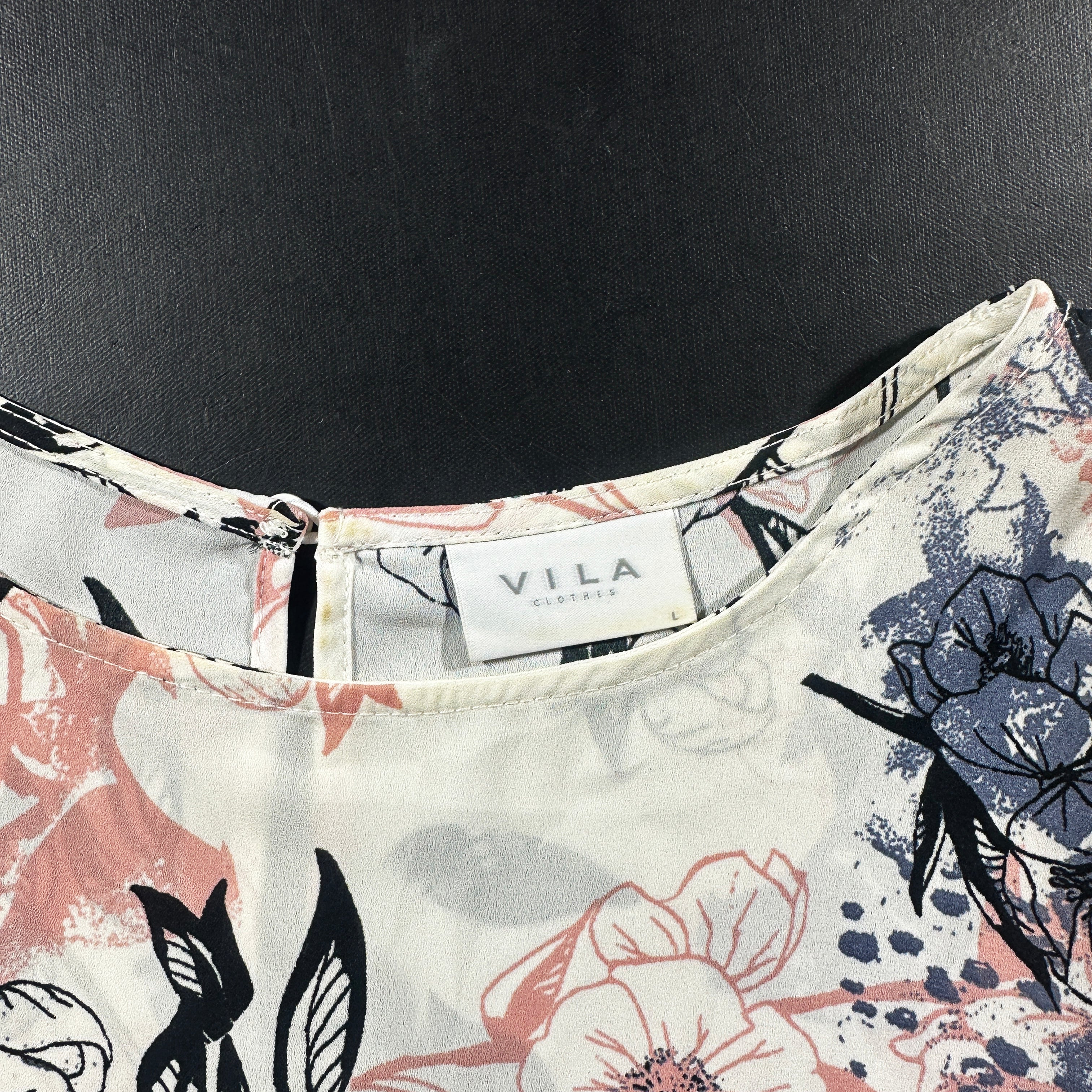 Blouse - White & Pink - Size L