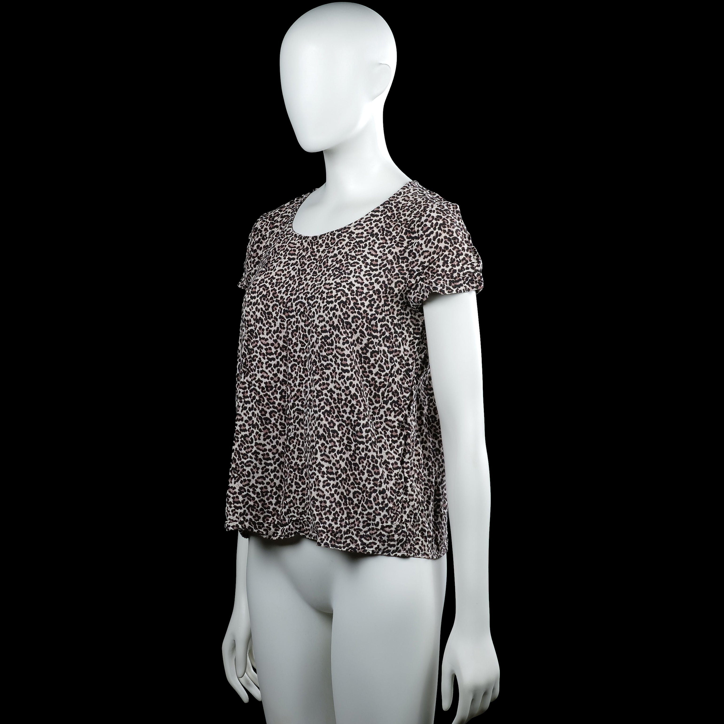 T-shirt - Beige & Black - Size 38