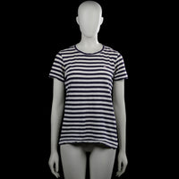Tommy jeans - T-shirt - White & Navy - Size XS - White and navy horizontally striped top with a round neckline and short sleeves. Features plain sleeve cuffs and a straight hem.