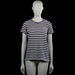 Tommy jeans - T-shirt - White & Navy - Size XS - White and navy horizontally striped top with a round neckline and short sleeves. Features plain sleeve cuffs and a straight hem.