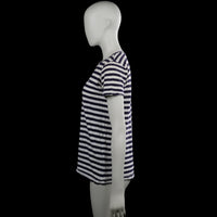 T-shirt - White & Navy - Size XS