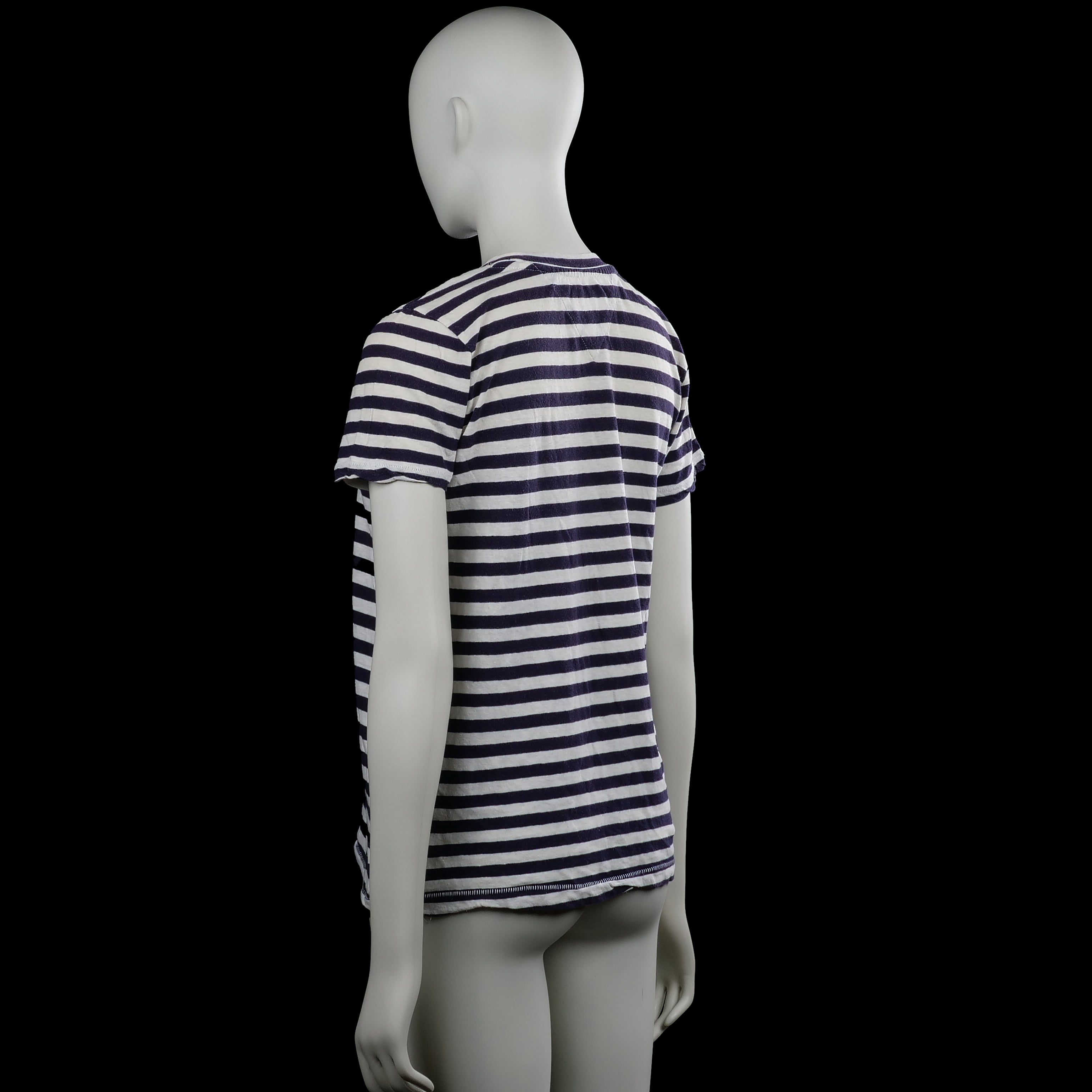 T-shirt - White & Navy - Size XS