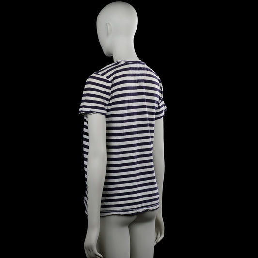 T-shirt - White & Navy - Size XS
